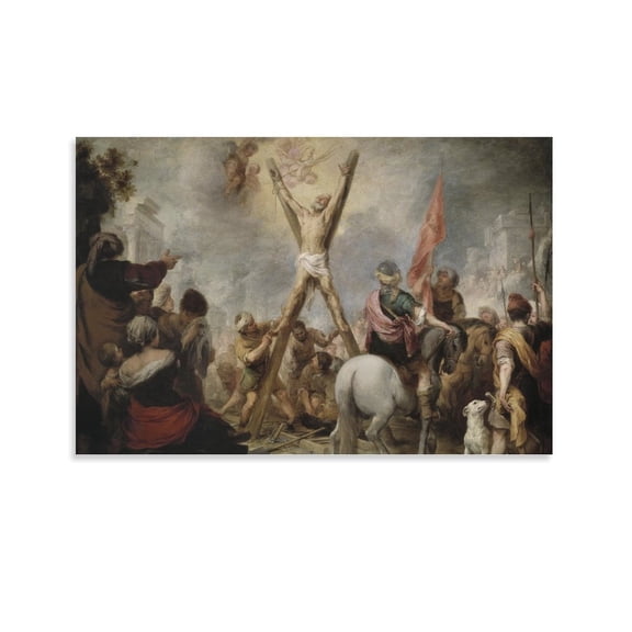 Bartolome Esteban Murillo Print《The Martyrdom of St》Wall Art Painting Canvas Poster Canvas Art Poster and Wall Art Picture Print Modern Family bedroom Decor Posters 12x18inch(30x45cm)