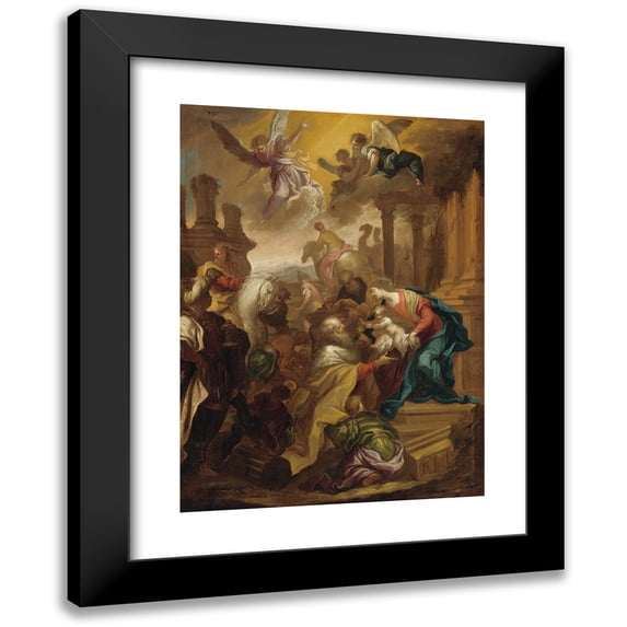 Bartolomeo Biscaino 11x14 Black Modern Framed Museum Art Print Titled - Adoration of the Magi
