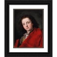 thumbnail image 1 of Bartolomeo Nazari 15x18 Black Ornate Wood Framed Double Matted Museum Art Print Titled - Portrait of a Gentleman, Bust-Length, in a Grey Doublet and Red Cloak, 1 of 5