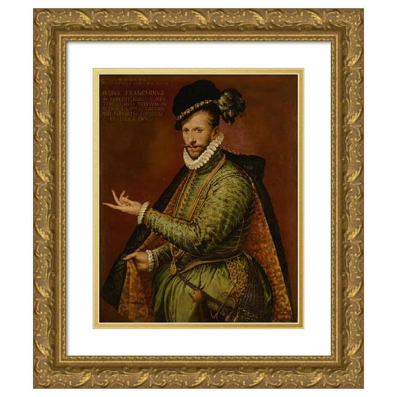 Bartolomeo Passarotti 20x24 Gold Ornate Framed and Double Matted Museum Art Print Titled - Portrait of Giulio Franchini