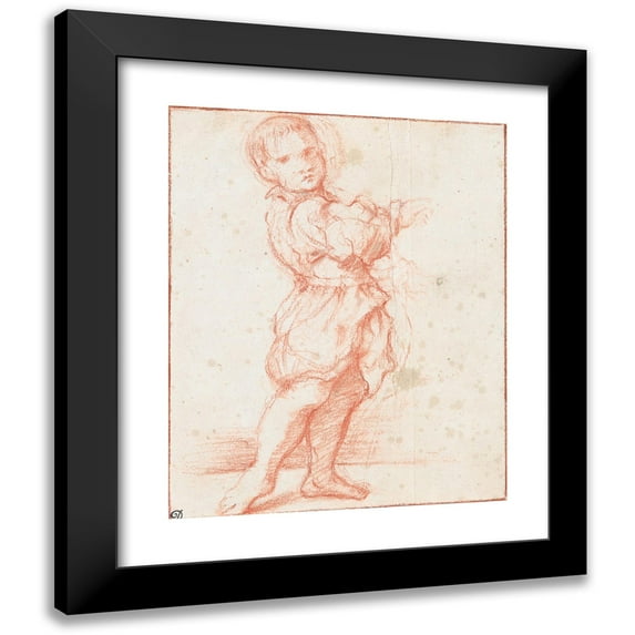 Bartolomeo Schedoni 15x18 Black Modern Framed Museum Art Print Titled - Full-Length Figure of a Standing Boy (ca. 1595-1615)