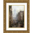 thumbnail image 1 of Bartom, Rose Maynard 11x14 Gold Ornate Wood Framed with Double Matting Museum Art Print Titled - Fleet Street, 1 of 4