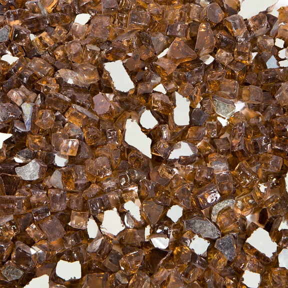 Barton 1/2" inch Reflective Fire Glass Propane Fire Pit Fireplace Landscaping 10-pound (Rich Copper)