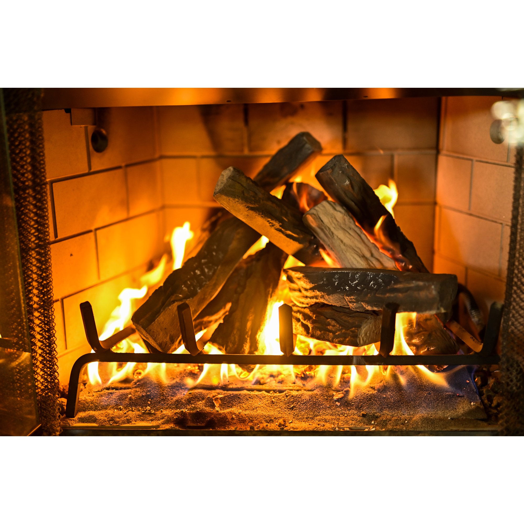 Barton 10-Pieces Ceramic Fireplace Log Stack Wood Log Gas Realistic Logs  Set Fireplace Indoor / Outdoor - Walmart.com