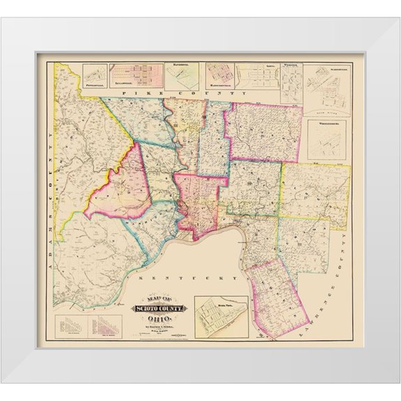 Barton 13x12 White Modern Wood Framed Museum Art Print Titled - Scioto Ohio - Barton 1875