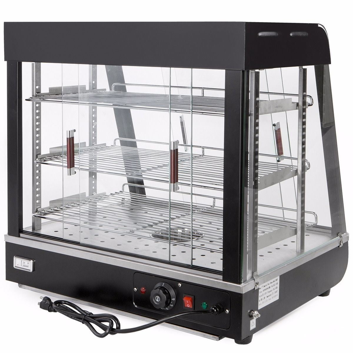 Barton Black Steel 27" Countertop Buffet Food Warmer Display Case
