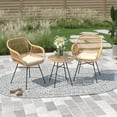 thumbnail image 1 of Barton 3-Piece Outdoor Patio Furniture Set, Weather-Resistant Wicker Chairs & Table with Cushions, Beige, 1 of 7