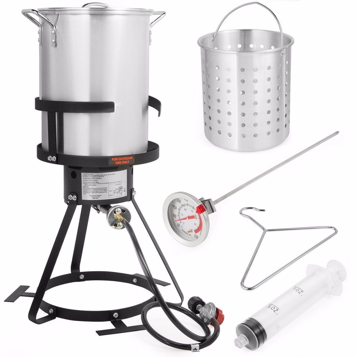 30 Quart Aluminum Outdoor Gas Fryer with Accessories