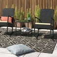 thumbnail image 1 of Barton 3-Piece Rocking Bistro Set, Conversation Wicker Chairs w/ High Backrest, Space Saving Patio Furniture For Balcony, Garden With Side Table - Brown/Tan, 1 of 8