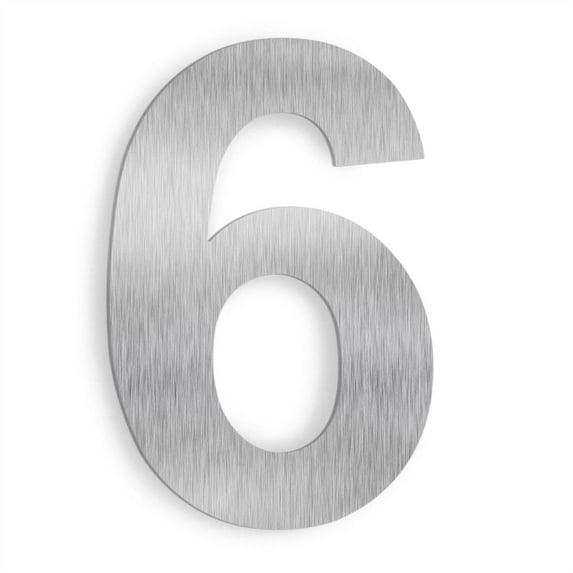 Barton 6 Inch Floating House Number "6" Stainless Steel Anti-Rust House Address Numbers for Outside, Mailbox Yard Home Front Door, Satin Finish