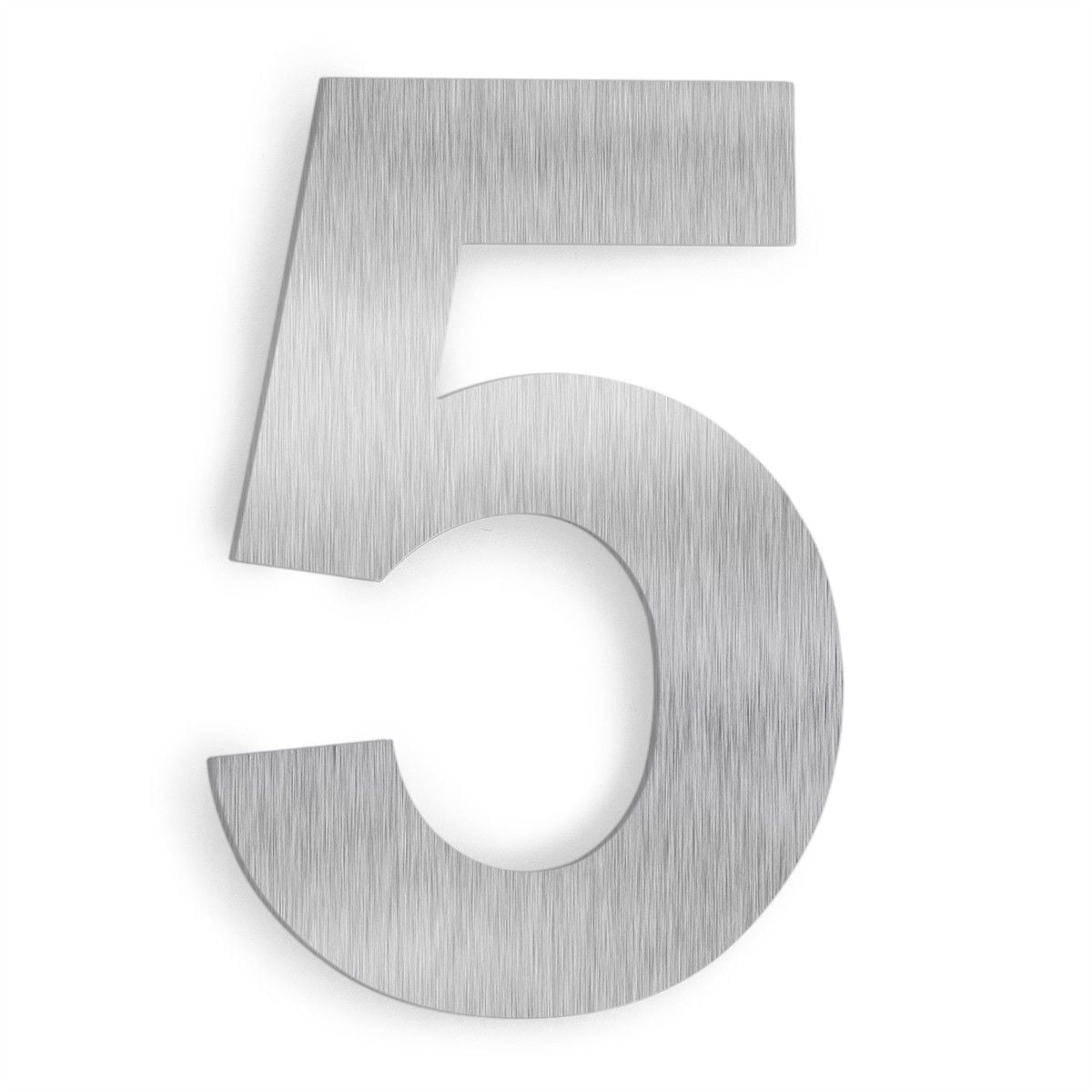 6-Inch Silver Stainless Steel Floating House Number 5