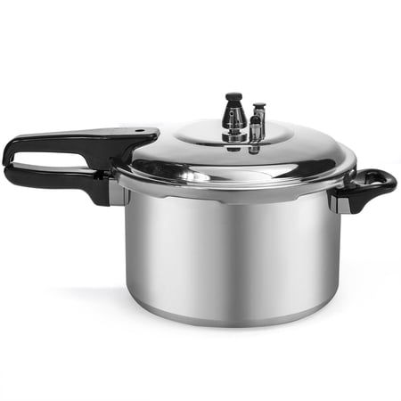 Barton 6 Qt Aluminum Pressure Canner Cooker with Pressure Gauge - Silver Stove Top