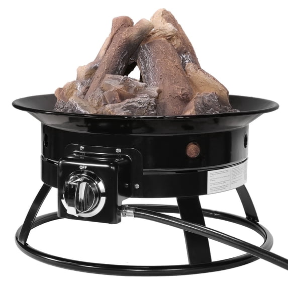 Barton 15 Inch Ceramic Fireplace Decorative Accent, Wood-Style Fire Pit and Fireplace Decor for Indoor & Outdoor Use