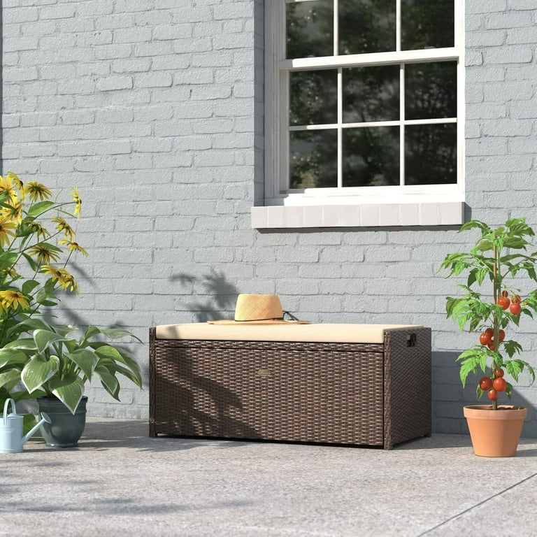 Barton Large Outdoor Patio Deck Box Storage Bench, Backyard Porch