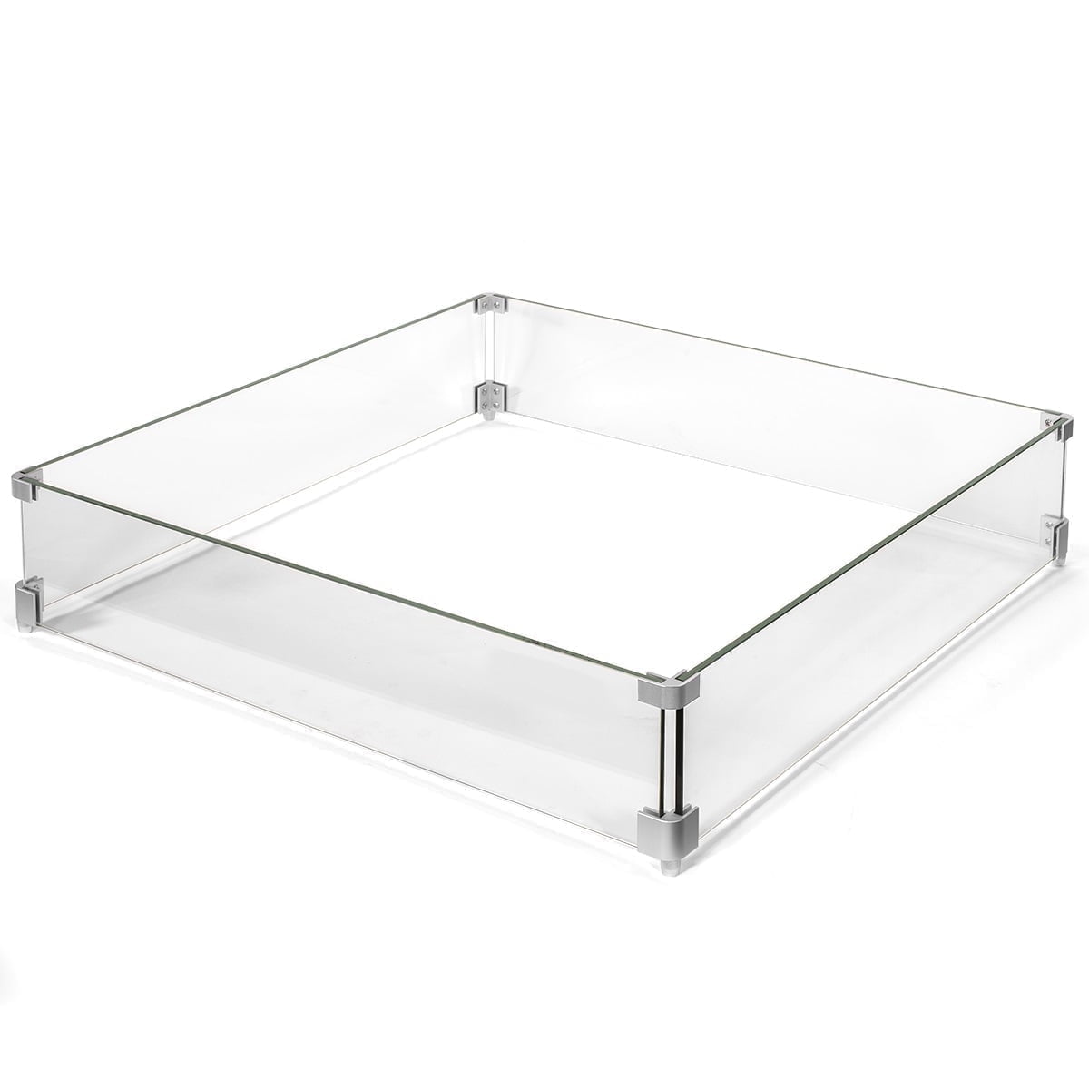 Barton Square Fire Pit Wind Guard 29.5 x 29.5 Inches Outdoor Safety Barrier with Aluminum Corners