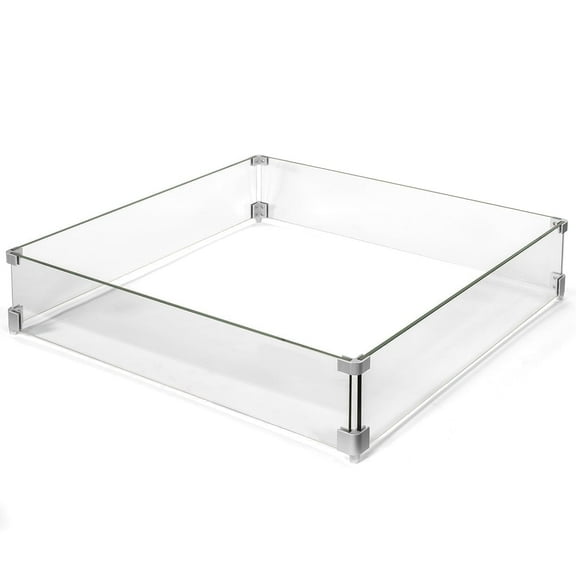 Barton Square Fire Pit Wind Guard 29.5 x 29.5 Inches Outdoor Safety Barrier with Aluminum Corners
