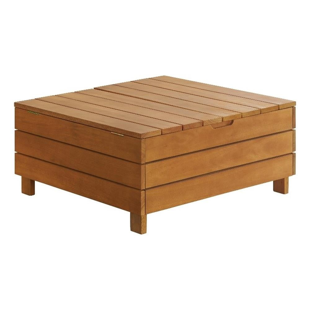 Eucalyptus Wood Outdoor Coffee Table with Lift Top Storage