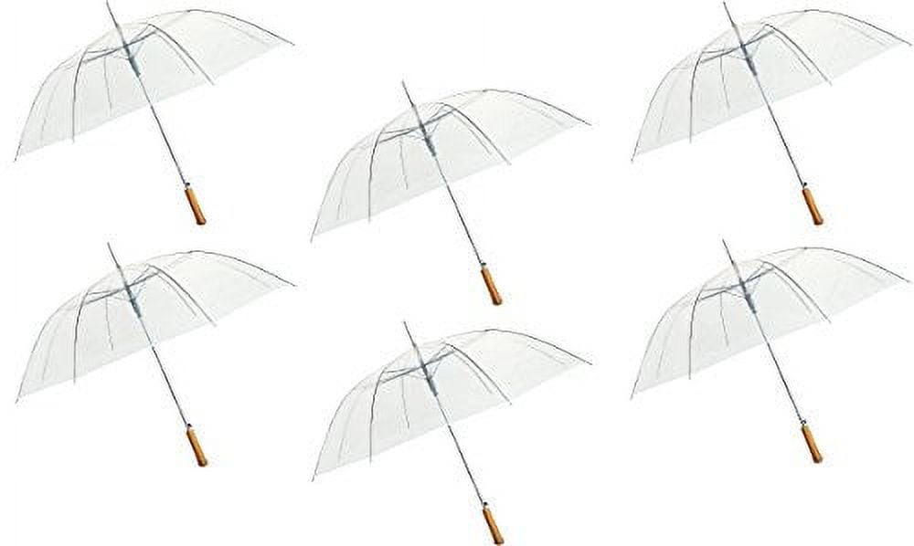 Barton Outdoors™ 48" Auto-Open Clear Transparent Rain Umbrella, Regular Adult Size, 6 Pack