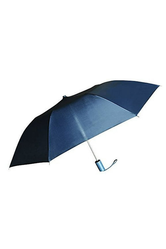 Compact Umbrella - Navy Blue - Great for Travel - Lightweight - 21" Across - 15.75" Long - Push Button Auto Open - Polyester - Flat Top - 12 Pack