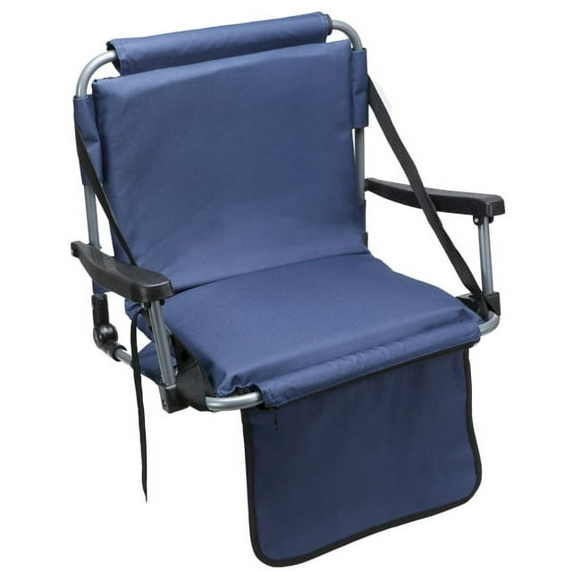 Barton Outdoors™ Folding Blue Stadium Chair with Armrests, Carrying
