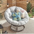 thumbnail image 1 of Barton 46'' Large Size Papasan Chair With Cushion & Frame, Overstuffed Thickened Papasan Lounge Chair With Cushion & Frame, Lazy Chair, Circle Chair, Round Chair, Grey, 1 of 6