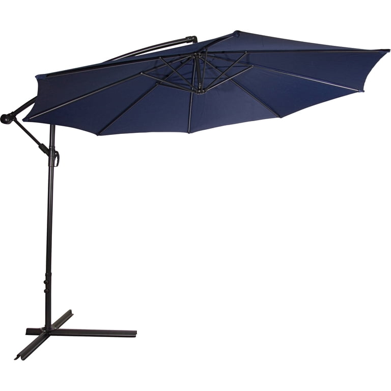 barton 10ft hanging umbrella patio offset outdoor tilt Weller Offset Cantilever Patio Umbrella, 10', Octagonal, Navy Blue, Air Ventilation, 8 Ribs, 1.8