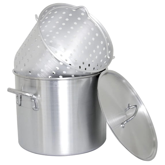 Barton 21-Quart Stock Pot With Lid, Nickel Free Stainless Steel Cookware - Healthy Polished Stockpots - Heavy Duty Induction Soup Pot, With Strainer Basket