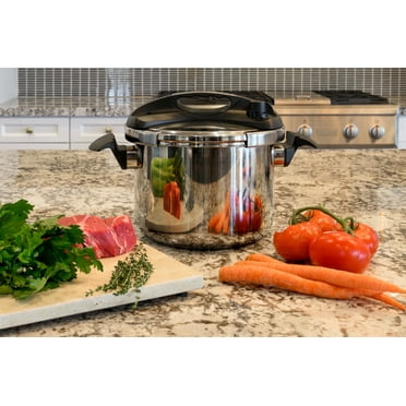 Barton 8.5-Quart Stainless Steel Pressure Cooker, Secure Locking System, One Hand System, Recipe Book Included, Compatible with Gas, Electric & Induction Cooking, Fast Cooking Stove Top Pot