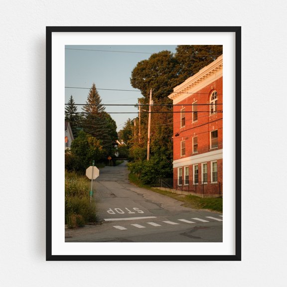 Barton, Vermont - Barton Vermont Photography Architecture Rural Street Photography Countryside Scenic Vintage Sunset Black Framed Wall Art Print 6 x 8 inches