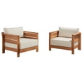 thumbnail image 1 of Barton Weather-Resistant Outdoor Patio Arm Chair Set of 2 with Stain and Fade-Proof Cushions, 1 of 8