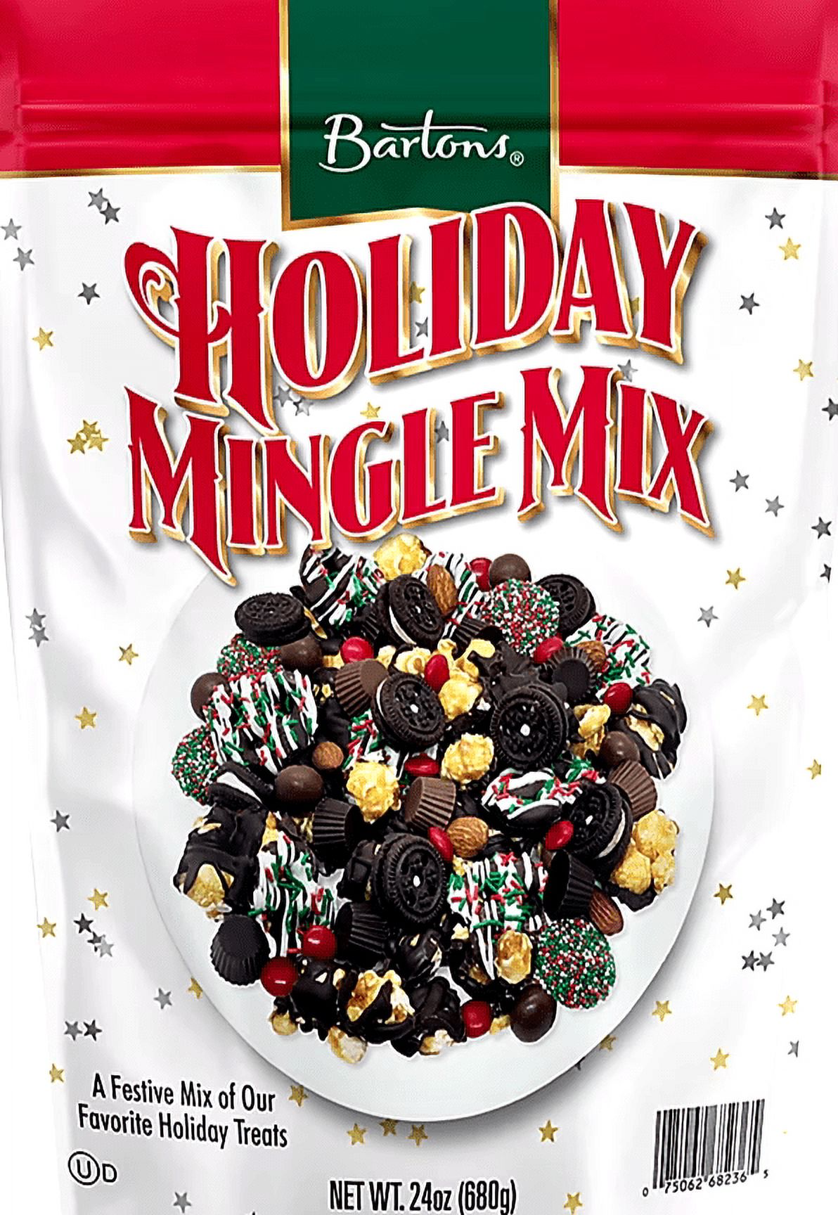 Barton's Christmas Holiday Mingle Mix Sweet & Crunchy, 24 Ounce