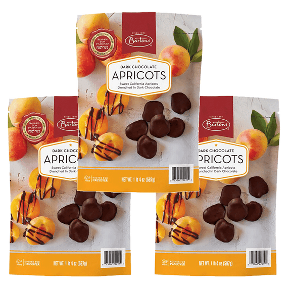 Bartons Dark Choco California Apricots 3 Packs, 20 oz Each