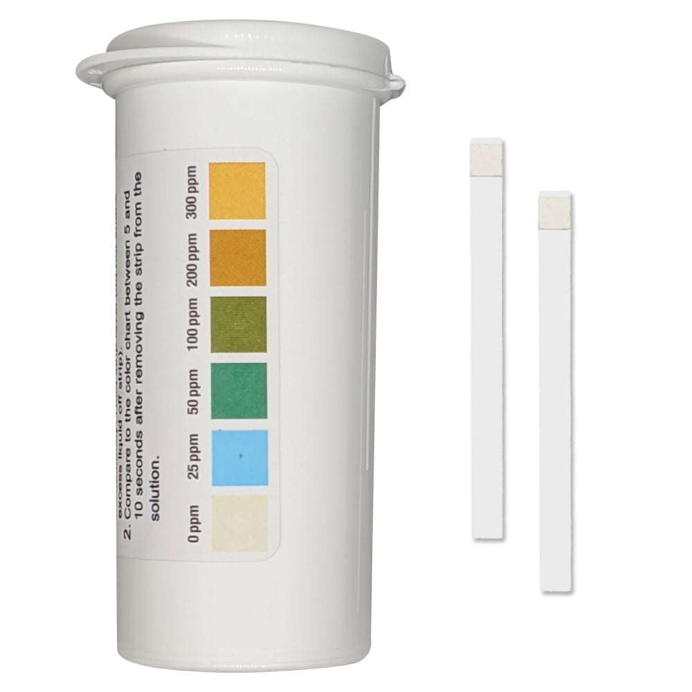 Bartovation Chlorine Sanitizer Test Strips, 0-300 ppm, Vial of 100 ...