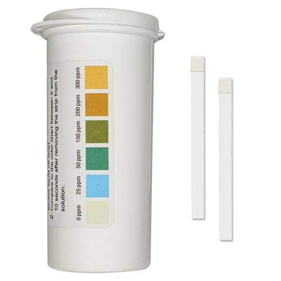 Bartovation Restaurant Chlorine Sanitizer Test Strips, 0-300 ppm [Vial of 100 Strips]