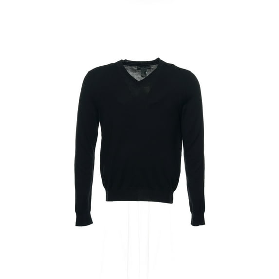 Baruffa Black Heather V-Neck Sweater , Size Medium