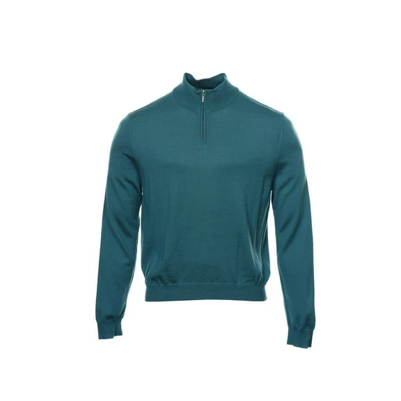 Baruffa Green Heather Half Zip Sweater , Size XLarge