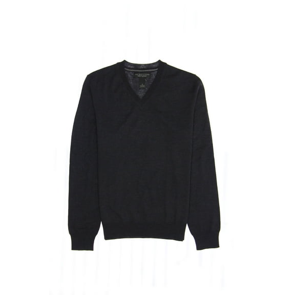 Baruffa Men's Heather V-Neck Sweater (Small, Gray)