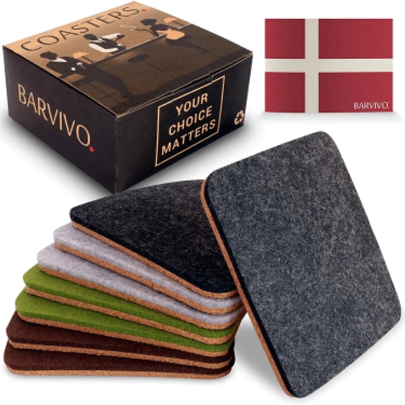 Barvivo Classic Felt Coasters - Set of 8 - Classic Design