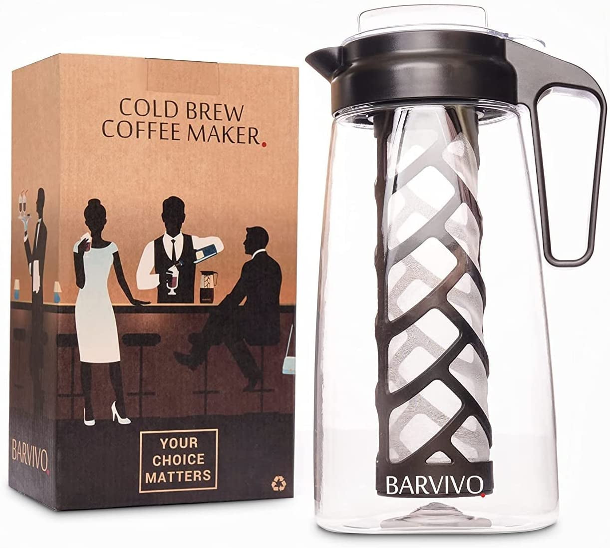 Barvivo Cold Brew Coffee Maker Iced Coffee Maker, Cold Brew Pitcher