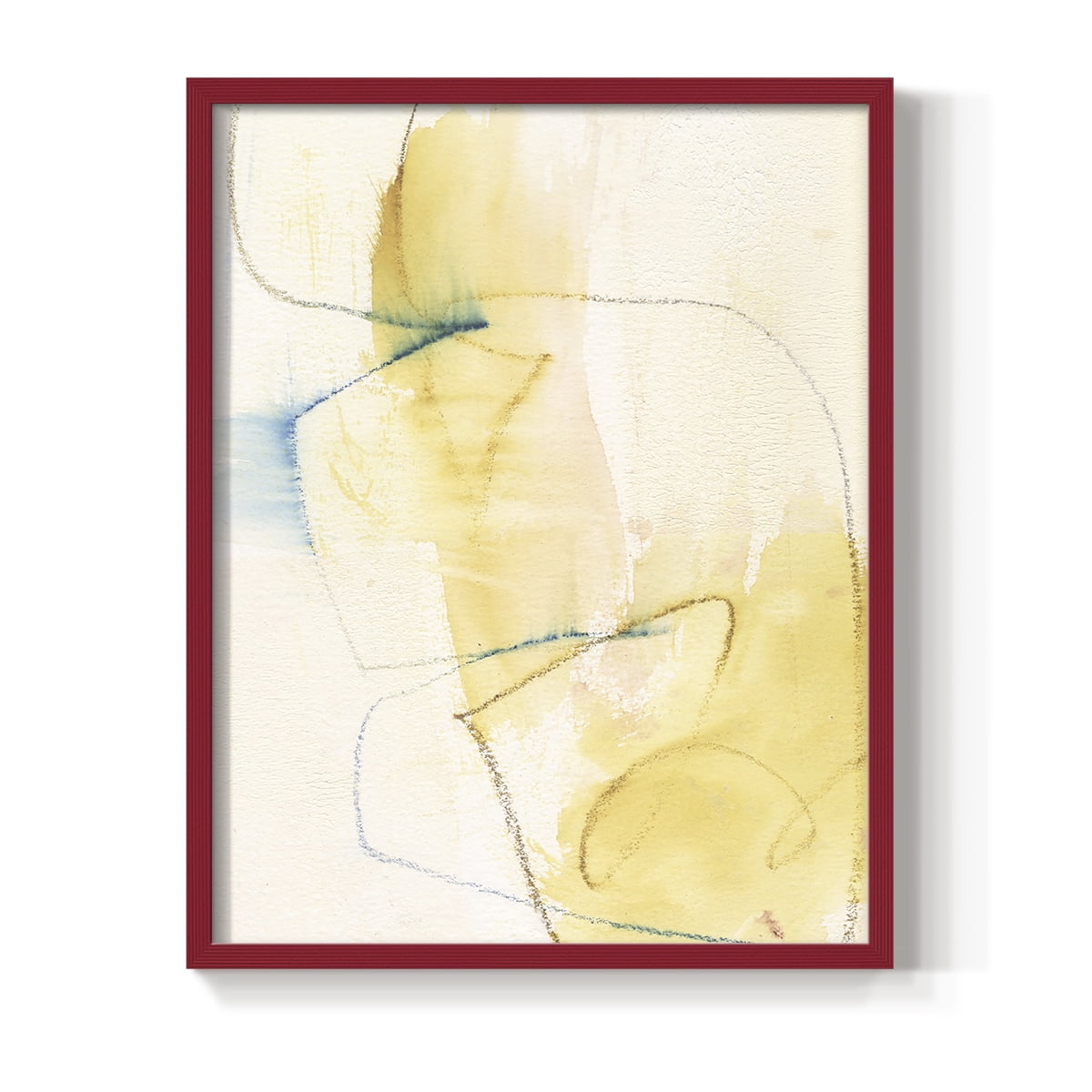 Barxan I Framed Print in Red Solid Wood Framed Print No Nail Hanging