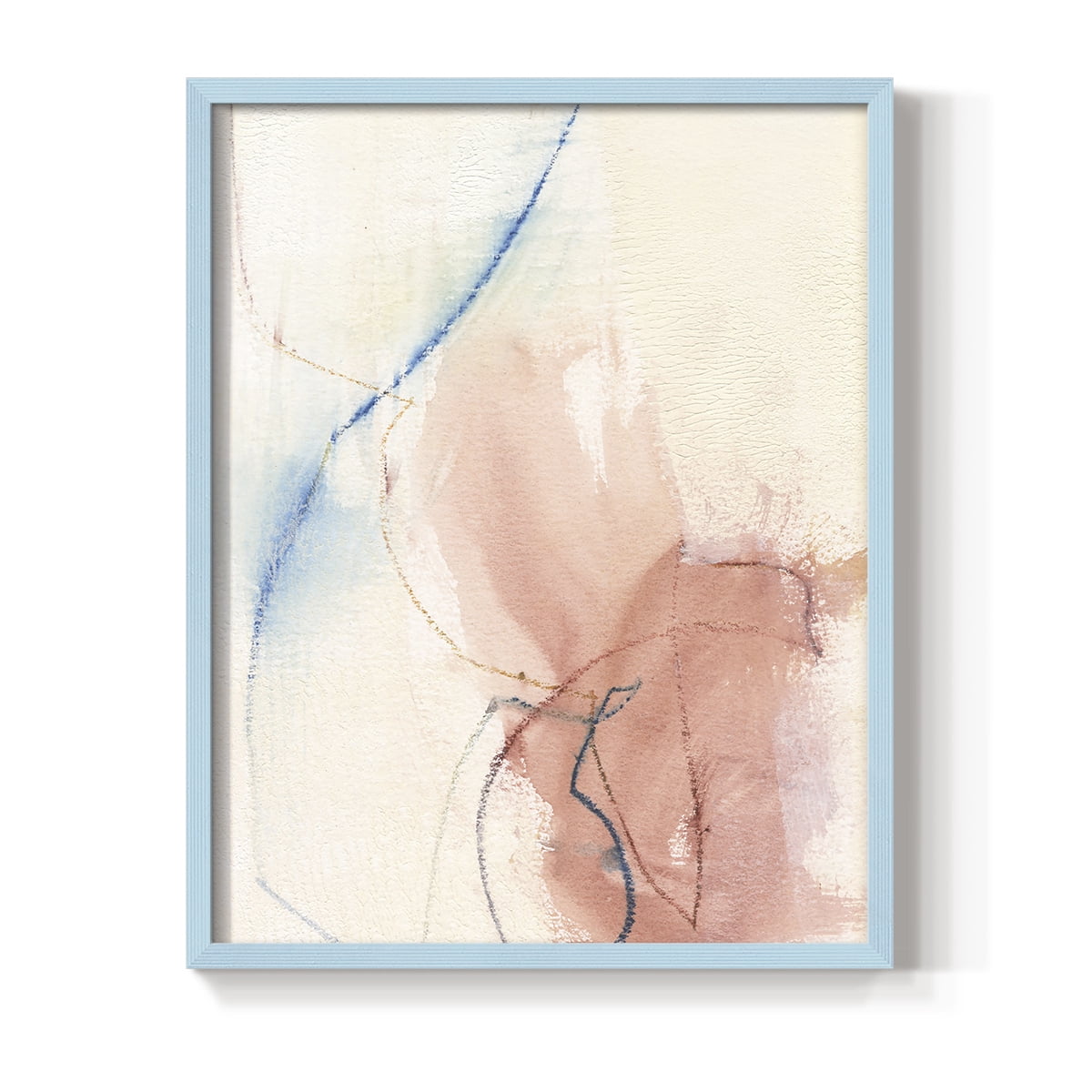Barxan II Framed Print in Blue Solid Wood Framed Print No Nail Hanging
