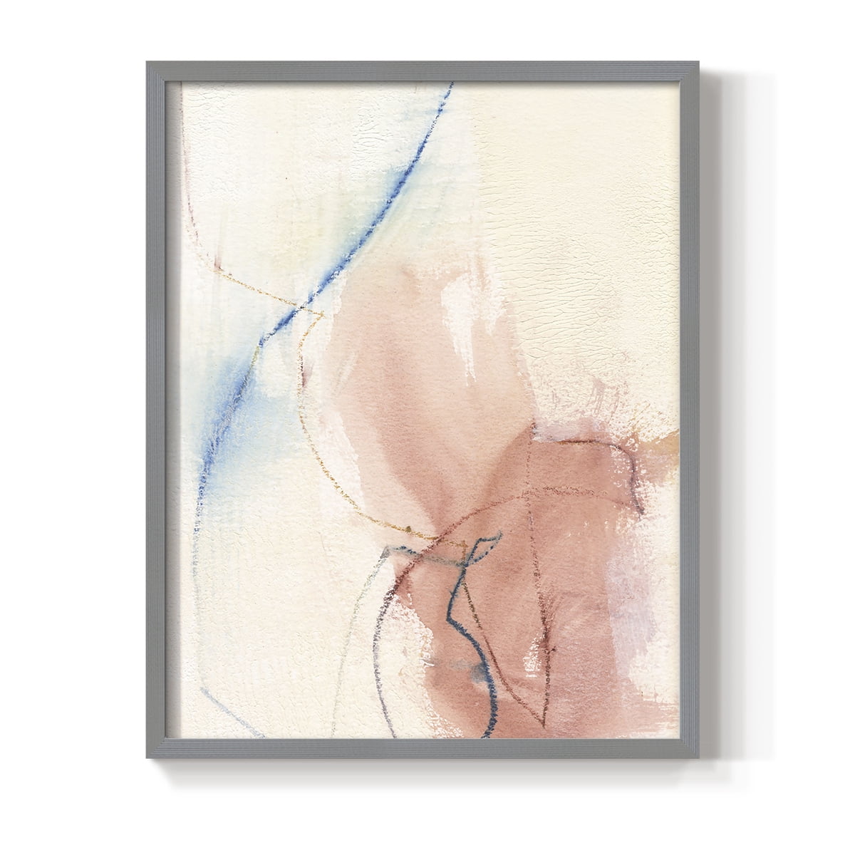 Barxan II Framed Print in Gray Solid Wood Framed Print No Nail Hanging