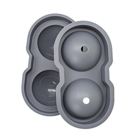Silicone Ball Ice Tray, Gray, BarY3, Pack of 2, Use by Adults