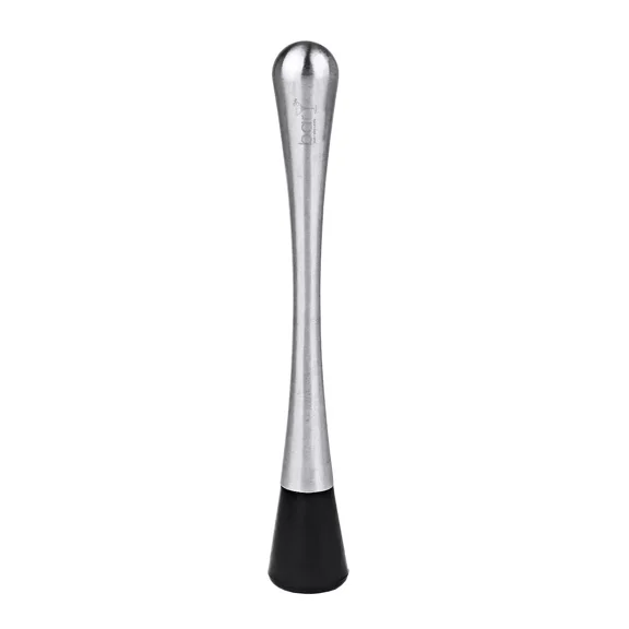Bary3 Bar-0760 Cocktail Muddler, Black/Silver, Stainless Steel