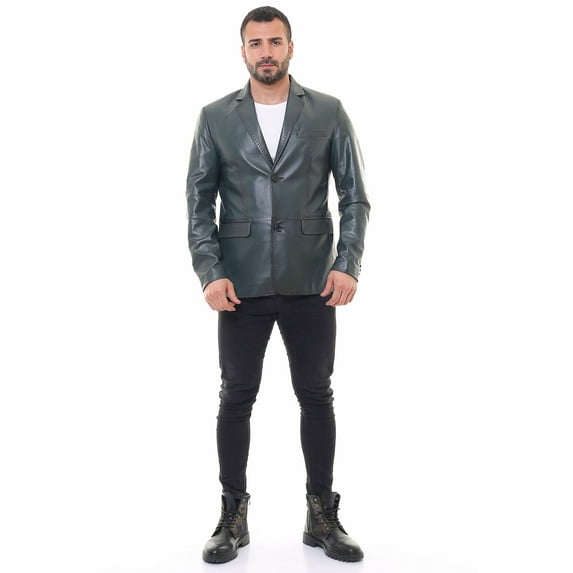 Barya Men's Leather Blazer Jacket