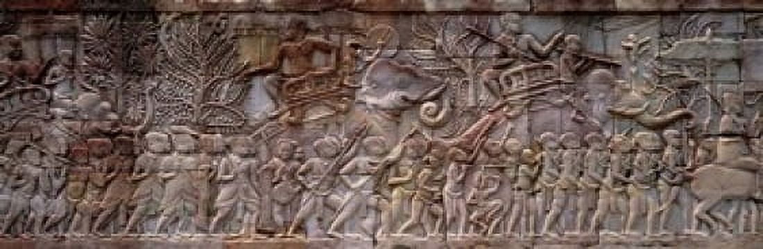 Bas Relief Angkor Wat Cambodia Canvas Art - Panoramic Images (18 x 6)