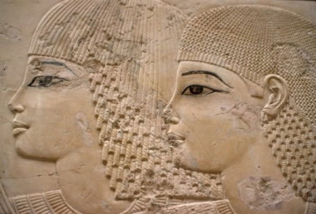 Bas-Relief on Family Tomb of Ramose Vizier of Amenhotep III egyptian art Canvas Art - (18 x 24)