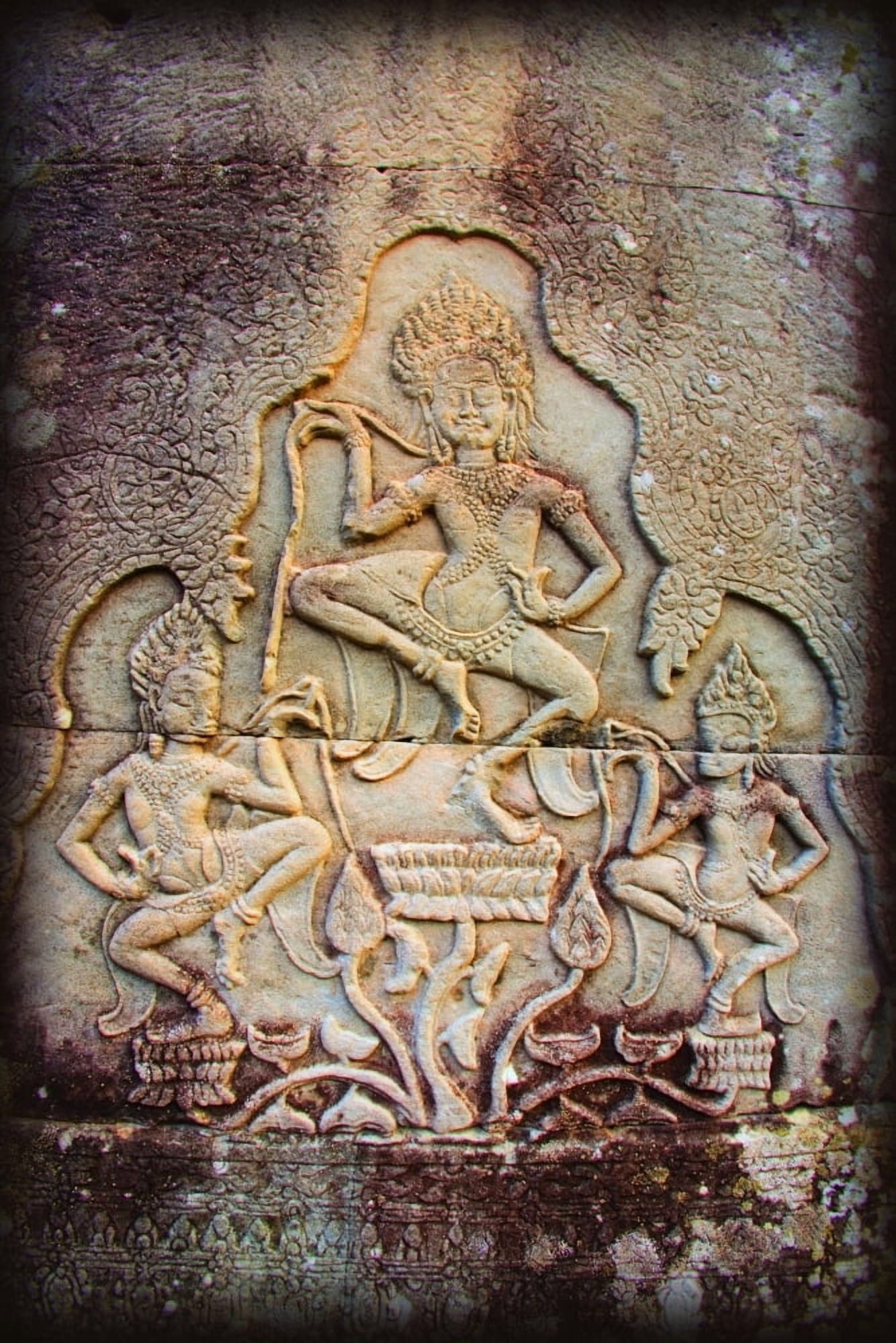 Bas-Reliefs Of Hindu Myths At Bayon Temple Of Angkor Thom Angkor Cambodia Canvas Art - Carson Ganci Design Pics (22 x 34)
