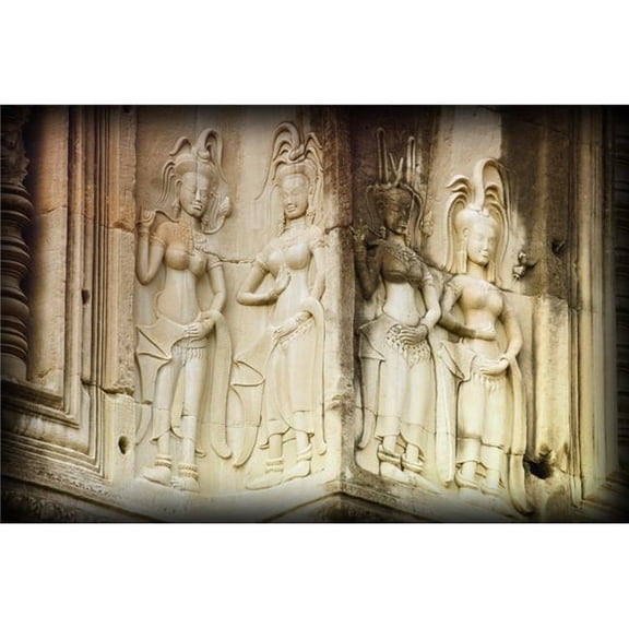 Bas-Reliefs of Hindu Myths At Angkor Wat Angkor Cambodia Poster Print by Carson Ganci, 34 x 22 - Large