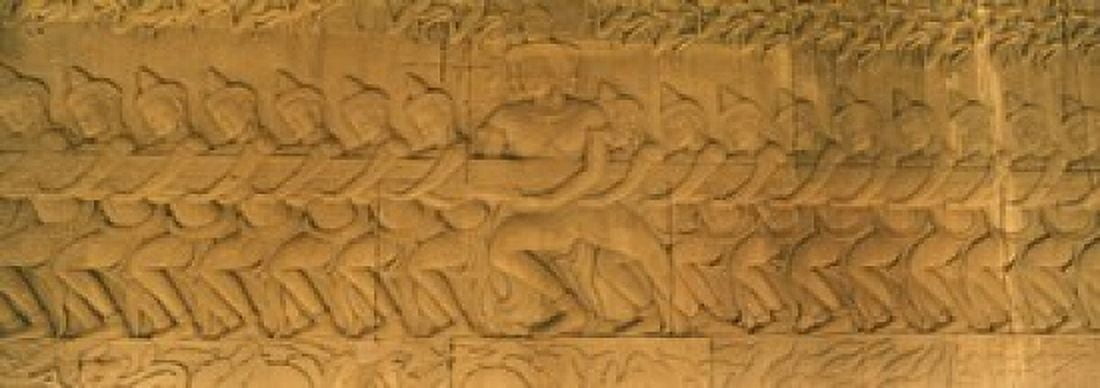 Bas relief in a temple Angkor Wat Angkor Cambodia Canvas Art - Panoramic Images (18 x 7)
